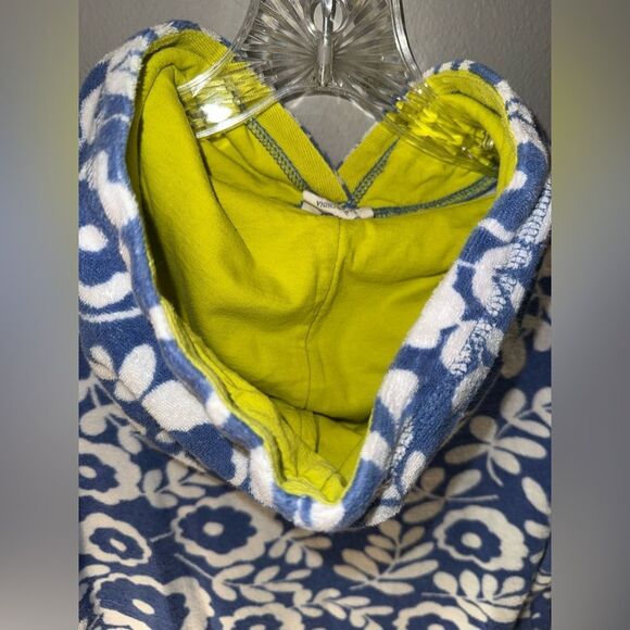 Mini Boden Blue and White Floral Terry Cloth Swim Cover up size 5-6Y #723 - Picture 7 of 8